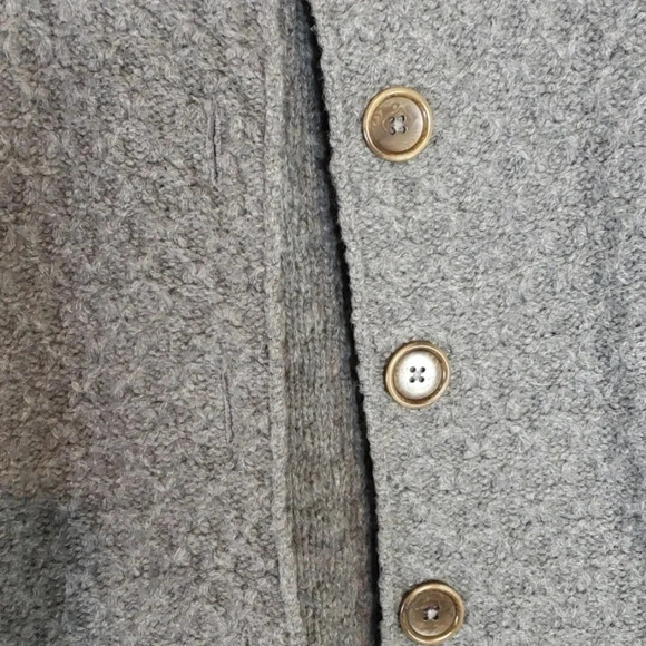 Boden 6 grey 100% wool 5 button knit 3/4 sleeve cardigan sweater - Picture 6 of 8